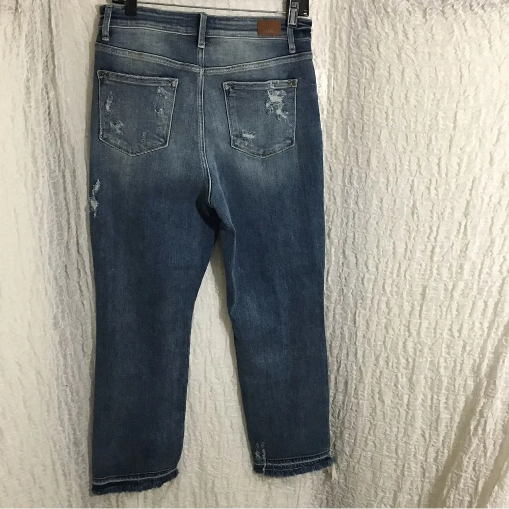 Judy Blue Distressed Straight Fit Jeans Size 9/29